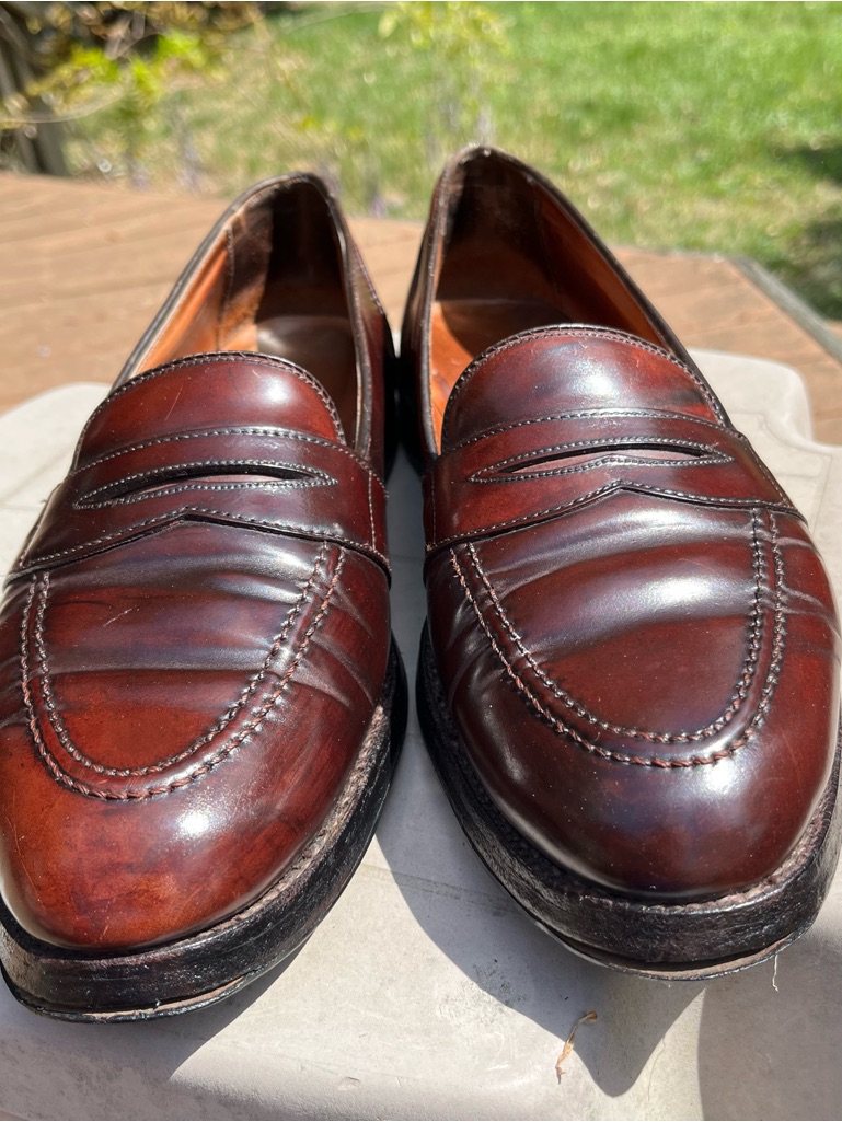Alden Shell Cordovan 684 Full-Strap Loafers 11.5 C/E Color 8 Burgundy Patina!